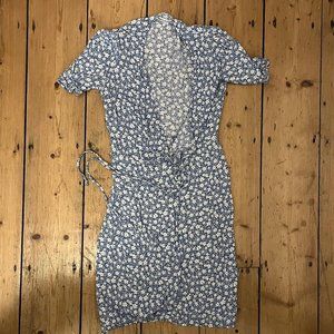 Reformation Women's Blue and White Dress